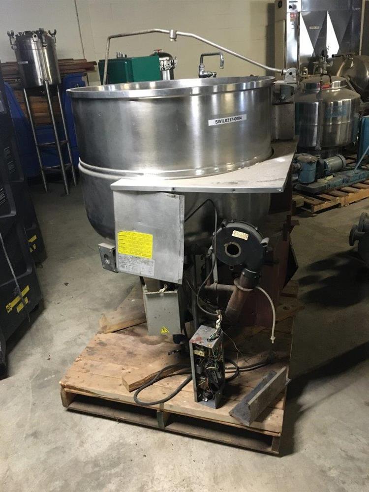 100 Gallon CLEVELAND KGL 100 Gas Fired Steam Kettle Stainless Steel