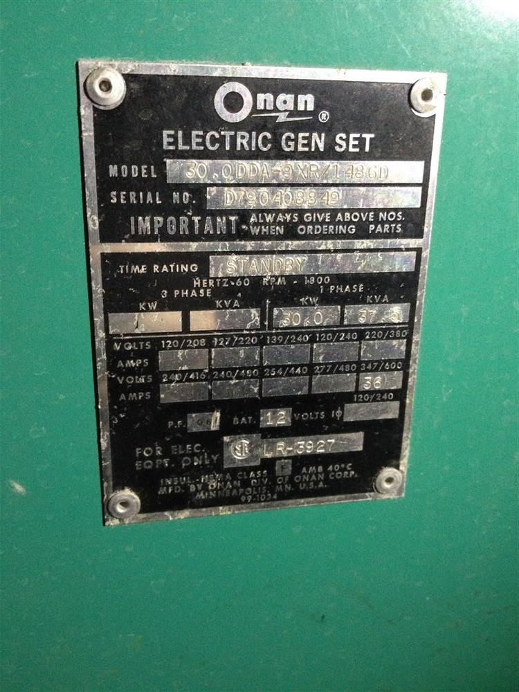 ONAN Genset - 30KW - 287141 For Sale Used N/A