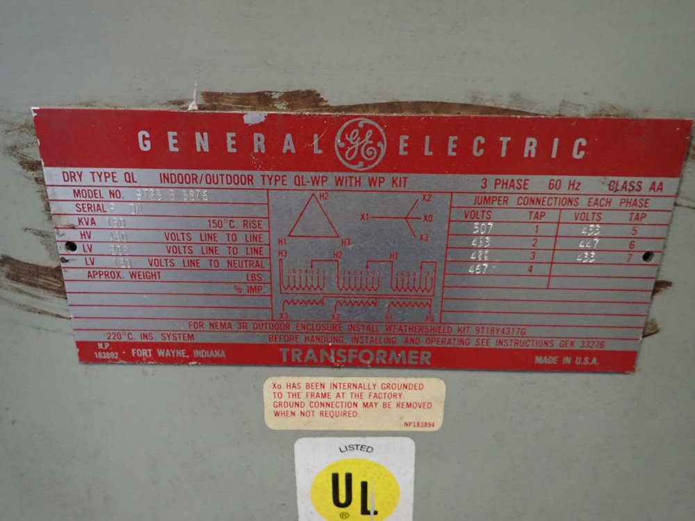 General electric transformer serial numbers