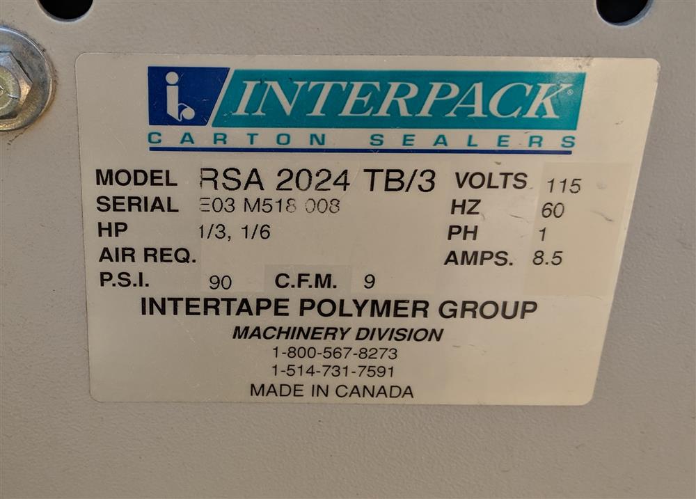 INTERPACK RSA 2024 TB/3 Carton Sealer Case Tapers