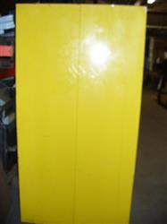 Image 55 Gallon JUSTRITE Yellow Flammable Storage Cabinet with 3 Shelves - 34in X 34in X 65in 1418801