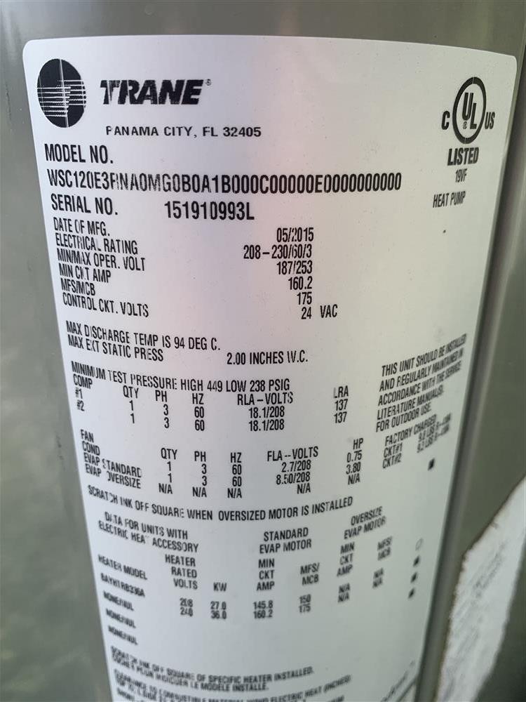 10 Ton TRANE Packaged Rooftop Unit | 377232